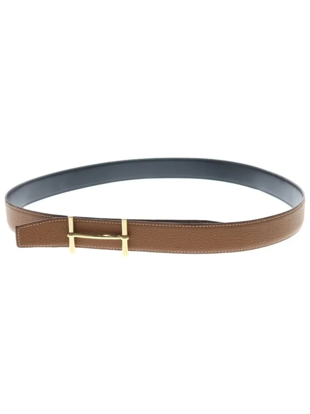 Hermes D'ancre Leather Belt Black